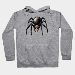 Cute Black Widow Spider Drawing Hoodie